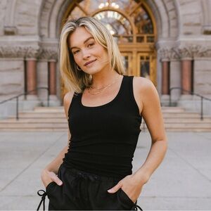 PAIGE Black Tank Top